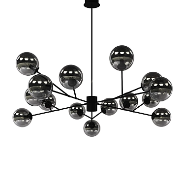 Sleek Black Smoke Pendant Light 3D model image 1 