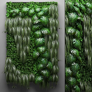 Modular Green Wall: Monstera Vertical Garden 3D model image 1 