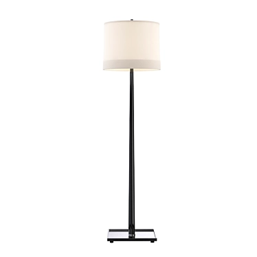 Modern Walnut Octagon Floor Lamp 3D model image 1 