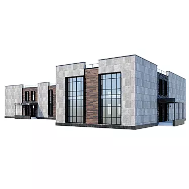 Modern Concrete and Composite Office 3D model image 1 