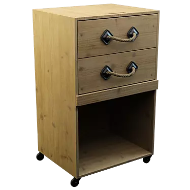 Compact 2-Drawer Bedside Table 3D model image 1 