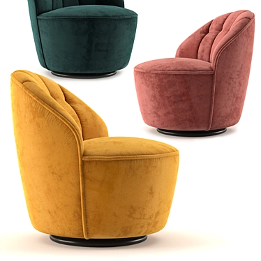 Elegant Margot Accent Chair - Swivel Base 3D model image 1 