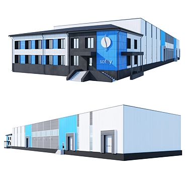 Versatile Warehouse-Office Combo 3D model image 1 