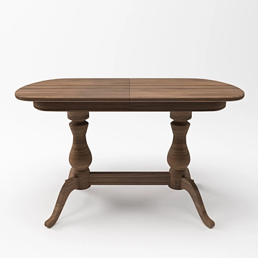Elegant Dark Wood Dining Table 3D model image 1 