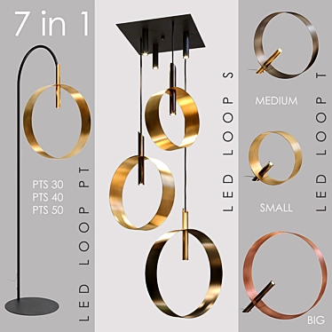 Title: RIFLESSI LED LOOP Collection - Stunning Fixture Set 3D model image 1 