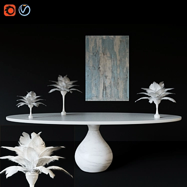 Aqua Contemporary Dining Table 3D model image 1 