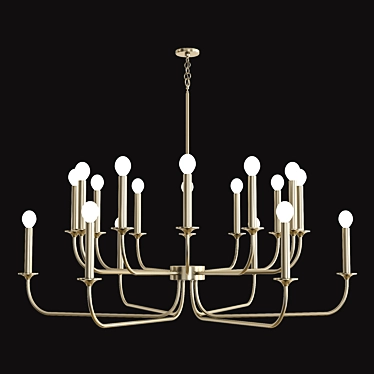 Elegance in Crystal: Charming Chandelier 3D model image 1 