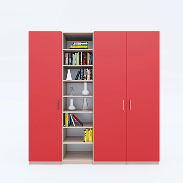 Modular Wardrobe and Bookshelf Set 3D model image 1 