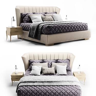 Fratelli Barri Rimini Bed: Italian Elegance for Your Bedroom 3D model image 1 