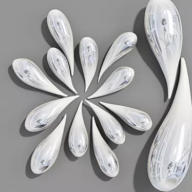 Handcrafted White Glass Splash 3D model image 1 