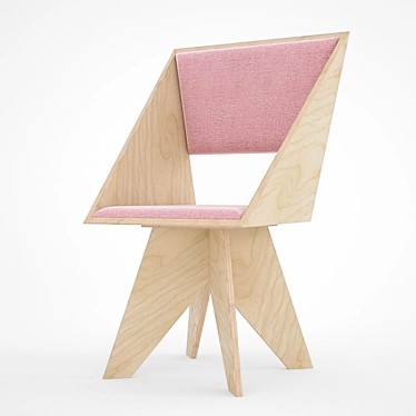 Sleek Plywood Chair 3D model image 1 