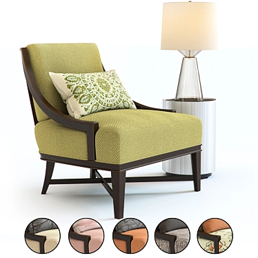 Baker Nob Hill Lounge Chair Set 3D model image 1 