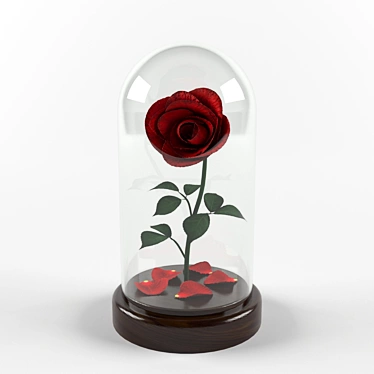 Eternal Rose in Glass Flask 3D model image 1 