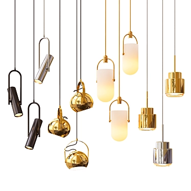 Exclusive Quatro Pendant Lights 3D model image 1 