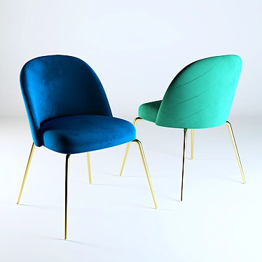 Ivonne Velvet Dining Chair 3D model image 1 