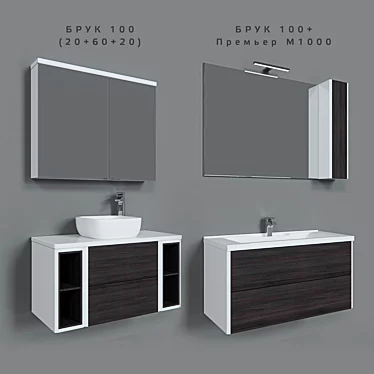 Aquaton Brook 100: Modular Collection for Stylish Bathroom 3D model image 1 