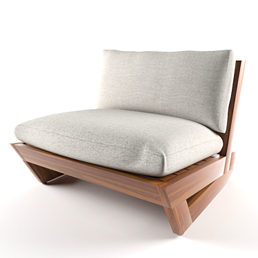 Elegant Teak Chair 3D model image 1 