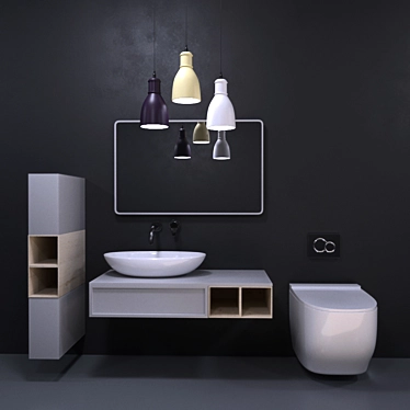 Designer Bathroom Set: Modern 3D Model 3D model image 1 