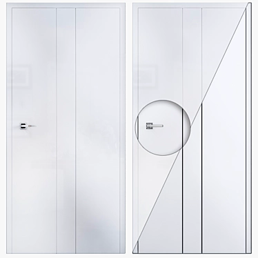 CLASSEN LINEA B MODEL 2.6 - Stylish White Lacquered Door 3D model image 1 