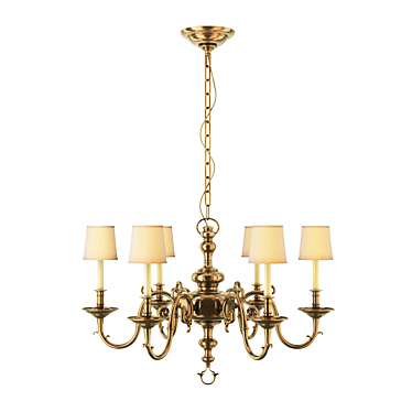 Elegant Georgian 6-Light Chandelier 3D model image 1 