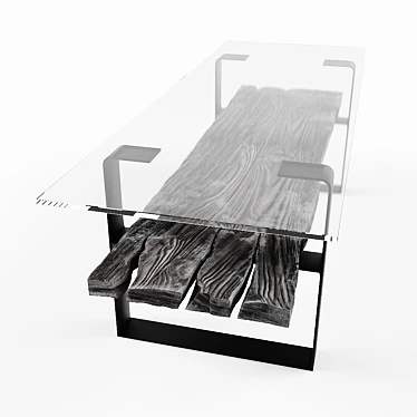 Slab Coffee Table: Rustic Charm in Your Living Space 3D model image 1 