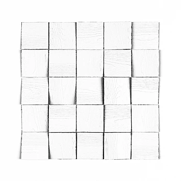 Chaotic Angles: 3D Wooden Wall Panel 3D model image 1 