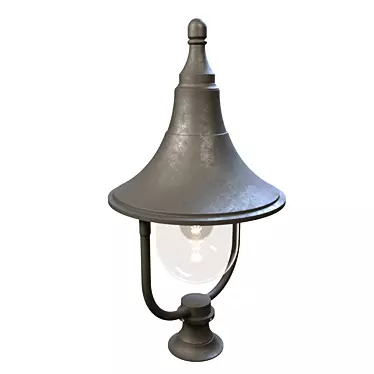 HD Outdoor Gate Lamp: Scaled Elegance 3D model image 1 