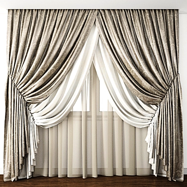 Exquisite Curtain Model: 3ds Max & OBJ 3D model image 1 