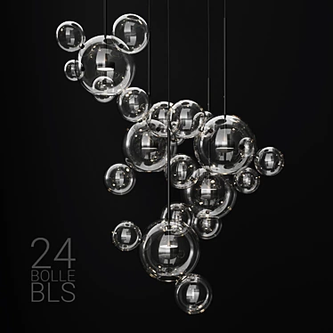 Title: BOLLE 24 Bubble Clear/Black Pendant 3D model image 1 