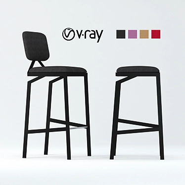 Sleek & Contemporary Design Bar Stool 3D model image 1 
