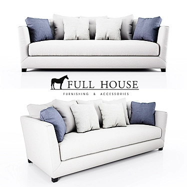 Vogue Textile Sofa: Contemporary Design for Style and Comfort 3D model image 1 