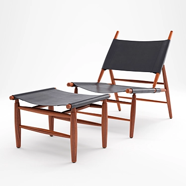 Stellar Works Triangle Chair & Ottoman 3D model image 1 