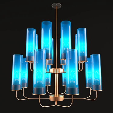 Blue Glow Ceiling Lamp 3D model image 1 