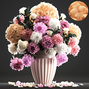 Spring White Floral Bouquet 3D model image 1 