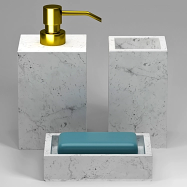 Luxury Marble Bath Set 3D model image 1 