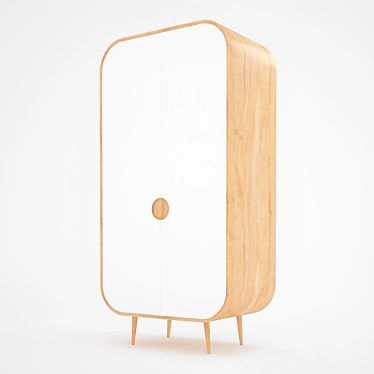 Sleek Rounded Cabinet 3D model image 1 