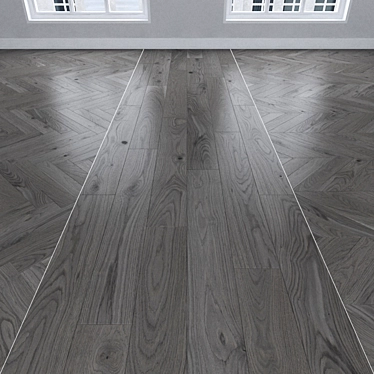 Gray Oak Parquet: Herringbone, Linear, Chevron 3D model image 1 