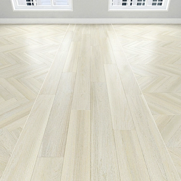 White Oak Parquet Flooring: Herringbone, Linear, Chevron 3D model image 1 