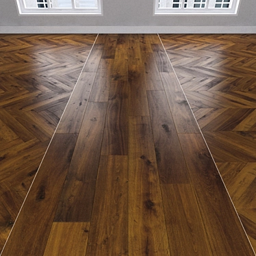 Oak Parquet: Herringbone, Linear & Chevron 3D model image 1 