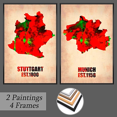 Versatile Set of Wall Paintings 3D model image 1 