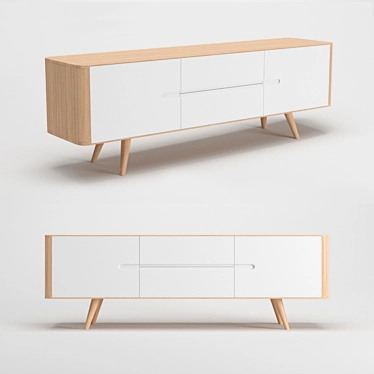 Elegant Oak Sideboard by Gazzda 3D model image 1 