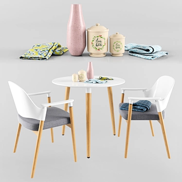 Signal Nolan Dining Set 3D model image 1 