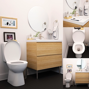 Modern Bathroom Furniture Set 3D model image 1 