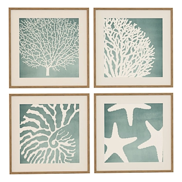 Marine Decor Frames Set 3D model image 1 