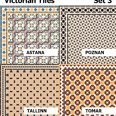 Elegant Victorian Tiles Set 3D model image 1 