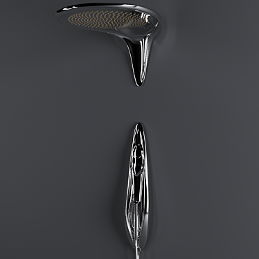 Zaha Hadid's Noken Vitae Chrome Shower 3D model image 1 