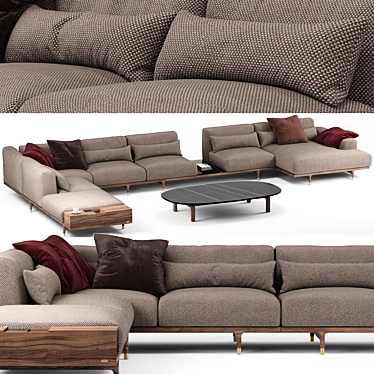 Elegant Argo Sofa - Porada 3D model image 1 