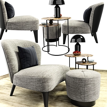 Modern Minotti Aston Armchair 3D model image 1 