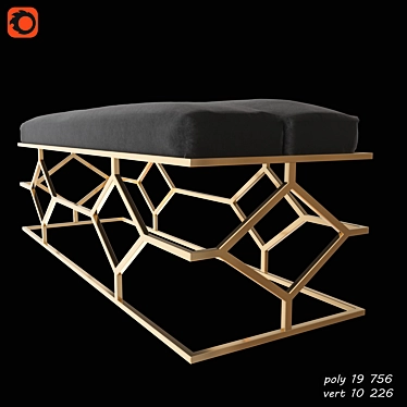 Golden Metal Bench: Eichholtz TRELLIS Collection 3D model image 1 