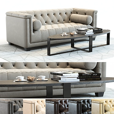 Elegant Bergamo Sofa Set: 3D High-Detail 3D model image 1 